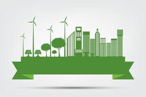 concept de ville écologie et environnement vecteur