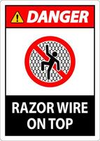 symbole danger signe le rasoir câble sur Haut vecteur