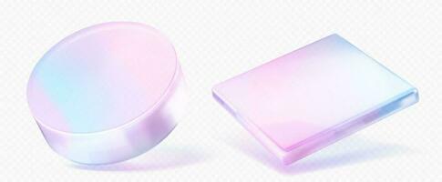 3d cristal verre forme avec holographique pente vecteur