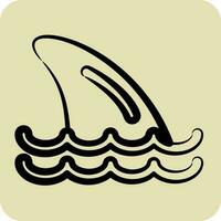 icône requin nageoires. adapté pour Fruit de mer symbole. main tiré style. Facile conception modifiable. conception modèle vecteur