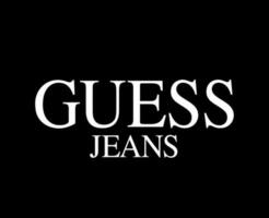 devine jeans marque logo symbole blanc conception vêtements mode vecteur illustration avec noir Contexte