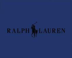 Ralph Lauren marque logo avec Nom noir symbole vêtements conception icône abstrait vecteur illustration avec bleu Contexte