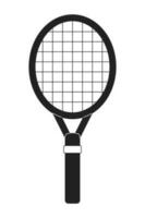 tennis raquette monochrome plat vecteur objet. en bois équipement. tennis raquette. été sport. modifiable noir et blanc mince ligne icône. Facile dessin animé agrafe art place illustration pour la toile graphique conception