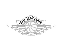 air Jordan logo marque symbole noir conception vêtements vêtement de sport vecteur illustration