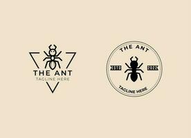 fourmi ancien logo vecteur conception modèle. minimaliste fourmi logo