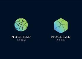 nucléaire ou atome logo conception. nucléaire logo vecteur