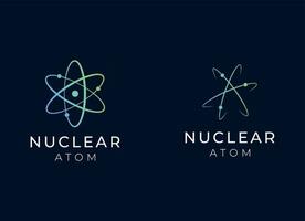 nucléaire ou atome logo conception. nucléaire logo vecteur