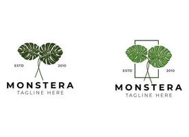 monstera logo conception vecteur