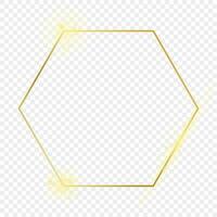 or embrasé hexagone Cadre isolé sur Contexte. brillant Cadre avec embrasé effets. vecteur illustration.