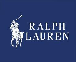 Ralph Lauren marque symbole blanc logo vêtements conception icône abstrait vecteur illustration avec bleu Contexte