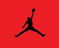 Jordan marque logo symbole noir conception vêtements vêtement de sport vecteur illustration avec rouge Contexte