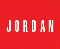 Jordan marque logo Nom blanc symbole conception vêtements vêtement de sport vecteur illustration avec rouge Contexte