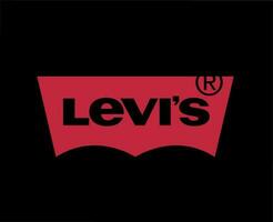 Lévi's marque vêtements logo rouge symbole conception mode vecteur illustration avec noir Contexte