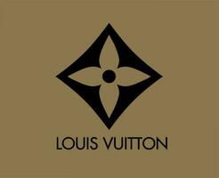 Louis vuitton logo marque mode noir avec Nom conception symbole vêtements vecteur illustration avec marron Contexte