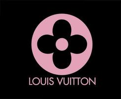 Louis vuitton logo marque avec Nom rose symbole conception vêtements mode vecteur illustration avec noir Contexte