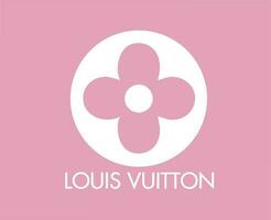 Louis vuitton logo marque avec Nom blanc symbole conception vêtements mode vecteur illustration avec rose Contexte