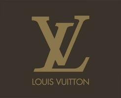 Louis vuitton marque logo avec Nom marron symbole conception vêtements mode vecteur illustration