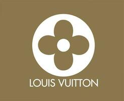 Louis vuitton logo marque avec Nom blanc symbole conception vêtements mode vecteur illustration avec marron Contexte