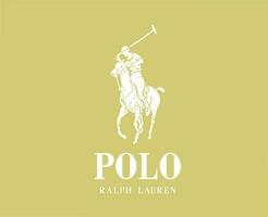 polo Ralph Lauren marque logo blanc symbole vêtements conception icône abstrait vecteur illustration avec or Contexte