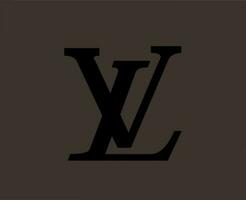 Louis vuitton marque logo noir symbole conception vêtements mode vecteur illustration avec marron Contexte