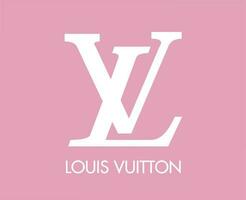 Louis vuitton marque logo avec Nom blanc symbole conception vêtements mode vecteur illustration avec rose Contexte