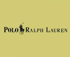 polo Ralph Lauren marque logo avec Nom noir symbole vêtements conception icône abstrait vecteur illustration avec or Contexte