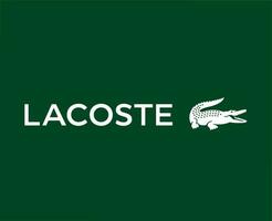 lacoste logo marque symbole avec Nom blanc conception vêtements mode vecteur illustration avec vert Contexte