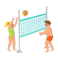 plage volley-ball enfant vecteur