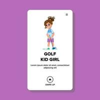 le golf enfant fille vecteur