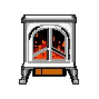 flamme cheminée Jeu pixel art vecteur illustration