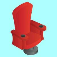 3d illustration de fauteuil dans rouge Couleur sur bleu Contexte. vecteur