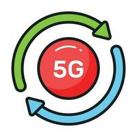 5g La technologie mise à jour vecteur conception dans moderne style, facile à utilisation icône