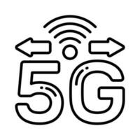 magnifiquement conçu vecteur de 5g La technologie signaux dans branché style, prime icône