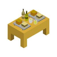 table de cuisine isométrique vecteur
