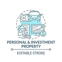 icône de concept de propriété personnelle et d & # 39; investissement vecteur