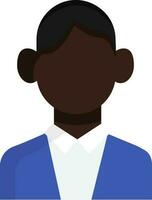 icône coloré homme Jeune garçon avatar avec court noir cheveux sans visage vecteur