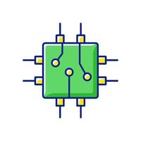 icône de couleur rgb de conception de carte de circuit imprimé vecteur