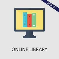 en ligne bibliothèque plat icône vecteur eps fichier