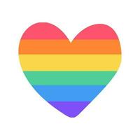 cœur forme avec arc en ciel couleur. Humain droits et tolérance. gay et lesbienne fierté symboles cœur vecteur