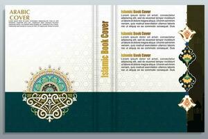 arabe islamique style livre couverture conception avec ornement floral vecteur Contexte
