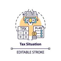 icône de concept de situation fiscale vecteur