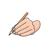 prime qualité vecteur pose 8 de main en portant stylo et crayon griffonnage main dessin art style