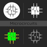 icône de thème sombre de conception de carte de circuit imprimé vecteur