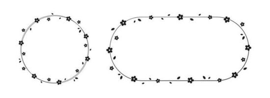 Facile minimal floral Cadre ensemble. botanique cercle frontière modèle, fleurir conception élément pour mariage, salutation carte. vecteur