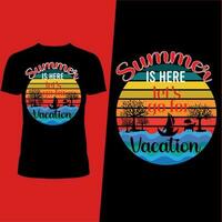 été est ici nous allons aller pour vacances T-shirt conception vecteur