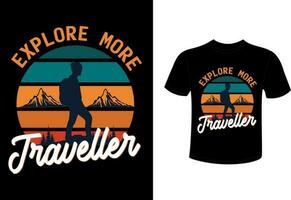 conception de t-shirt de voyage d'excursion, conception de t-shirt de voyage d'aventure vecteur