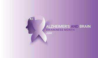 la maladie d'Alzheimer et cerveau conscience mois. arrière-plan, bannière, carte, affiche, modèle. vecteur illustration.