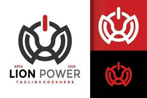 Lion Puissance logo vecteur icône illustration