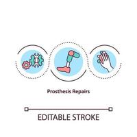 icône de concept de réparation de prothèse vecteur