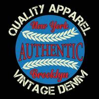qualité vêtements Nouveau york authentique Brooklyn ancien denim T-shirt conception vecteur